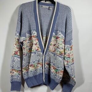 Saturdays Muted Color Oversized Button Down Cardigan Sweater Knit, M